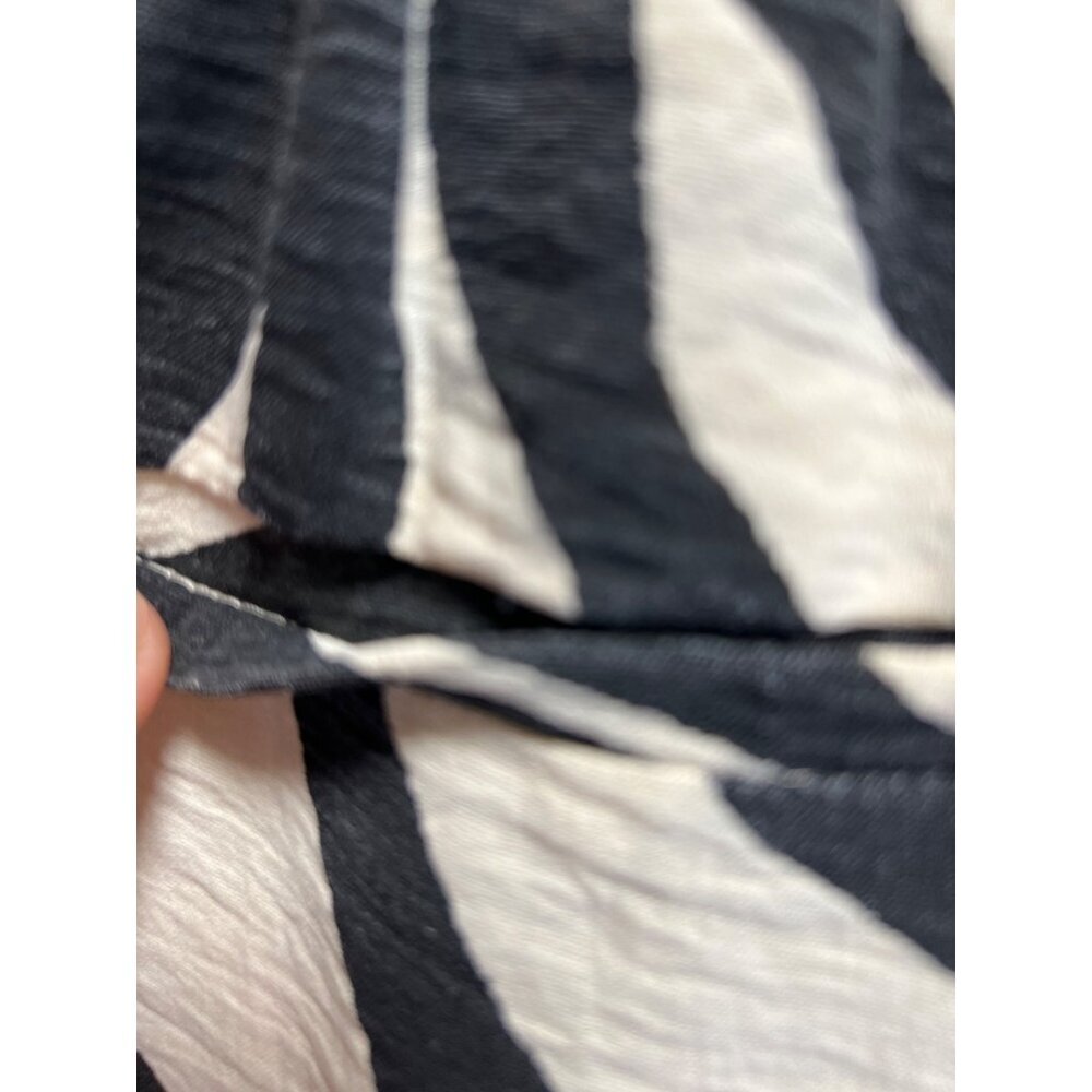 Rachel Zoe Black & White Tropical Leaf Print Cropped Pants Size M - Picture 2 of 6